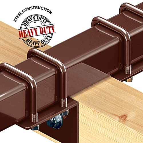 Swurfer Swingset Conversion Bracket - No Tree, No Problem, Convert Your Swingset into a Swurfset, Heavy Duty Horse Glider Bracket for Swing Set Attachment (Brown) - color: Brown