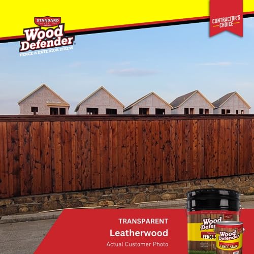 Wood Defender Transparent Fence Stain and Seal, Leatherwood, 1-Gallon - color: Leatherwood, size: 1 Gallon
