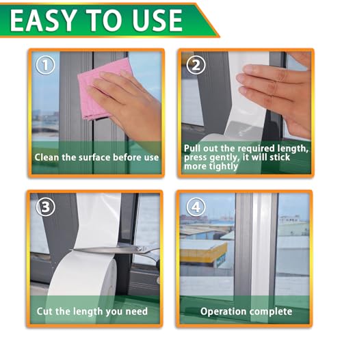White Window Weather Sealing Tape, AC Seal Air Conditioner Waterproof