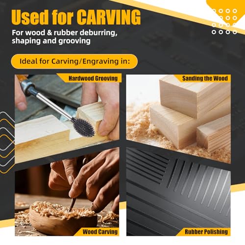 CAELUM Flame Carbide Rotary Burr 1 Pcs, 1/8" Very Coarse Wood Carving Kit - color: Flame
