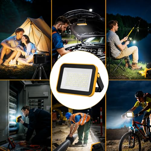 T-SUN Rechargeable Work Light, 4 Pack Portable Flood Lights for Job Site - size: 4 Pack