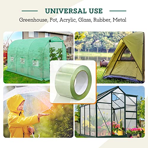 EAGLE PEAK Greenhouse Cover Repair Tape 2''x30' Heavy Duty 18.9 mil Reinforced Ultra High Performance Acrylic Adhesive Weather Resistant Tape for PE Polyethylene Greenhouse Covers and Film, Clear - size: 30 FT