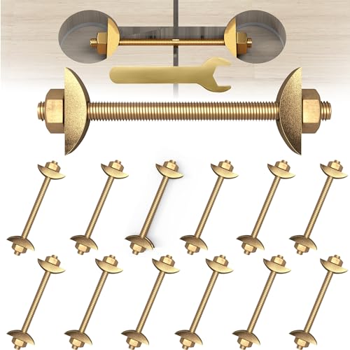 12Pcs Countertop Connector Bolts, M8x100mm Countertop Joint Fasteners, Furniture Fastening Connectors, Drawbolt/Bed/Butcher Block Joint Connector Kit,Miter Draw Bolt Countertop Flip Connector