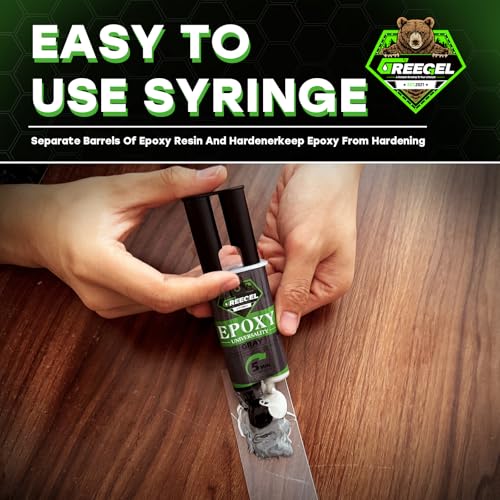 2 Part Gray Epoxy Glue 5 Minute Set Adhesive, 0.85 oz Syringe - color: Gray, size: 0.85 fl oz (25 ml)