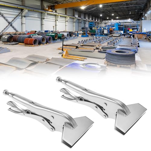 QWORK Locking Sheet Metal Clamp, 2 Pack 8 Inch Alloy Steel Welding Plier, Sheet Metal Grip Tool