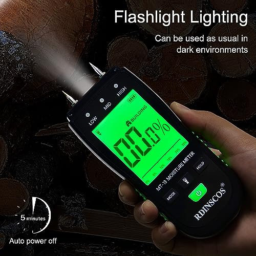RDINSCOS Wood Moisture Meter for Firewood, Softwood, Hardwood - color: Black