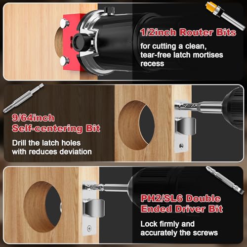 Door Lock Installation Kit & Door Latch Mortise Tool & Door Hinge Jig
