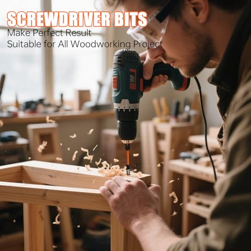Matework 15PCS Countersink Drill Bit Set, M2 Cobalt HSS Drill Bits for Wood