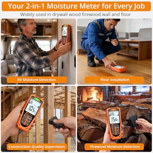Neoteck 2-in-1 Rechargeable Moisture Meter with 19mm Inductive Depth
