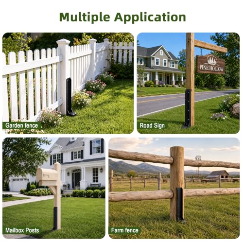 33.6" Fence Post Repair Kit,9lb/2PK Heavier Fix Broken 4x4/6x6 Wood Post - size: 2PK