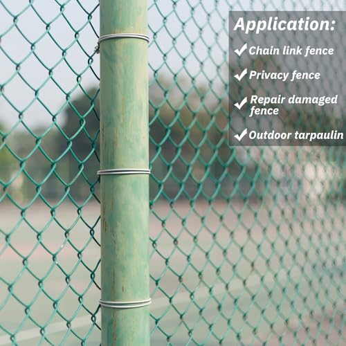 MorningRo 200 Pcs 8-1/4" Chain Link Fence Wire Ties 9 Gauge Heavy Duty Aluminum Ties Hook for Chain Link Fence, Posts, Rails, Dog Kennel Repair - size: 8-1/4"