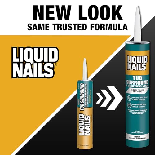 Liquid Nails - LN715 LIQUID NAILS LN-715 Tub Surround and Shower Adhesive (Low VOC) (10-Ounce) - size: 10 Ounce, style: Tub Surround