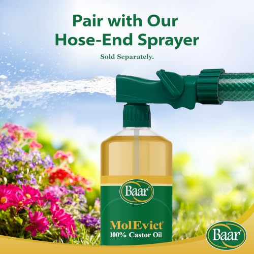 Baar MolEvict Castor Oil for Lawns, 32 oz, Covers 5,000 Sq Ft - size: 32 Ounces