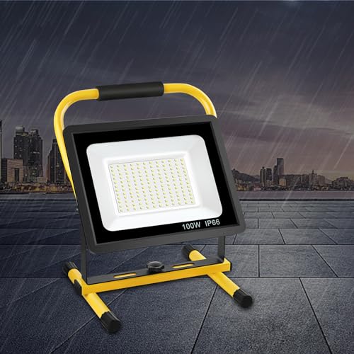 100W LED Work Light with Stand, 12,000LM, 6000K, 16ft Cord & Plug - size: 100W