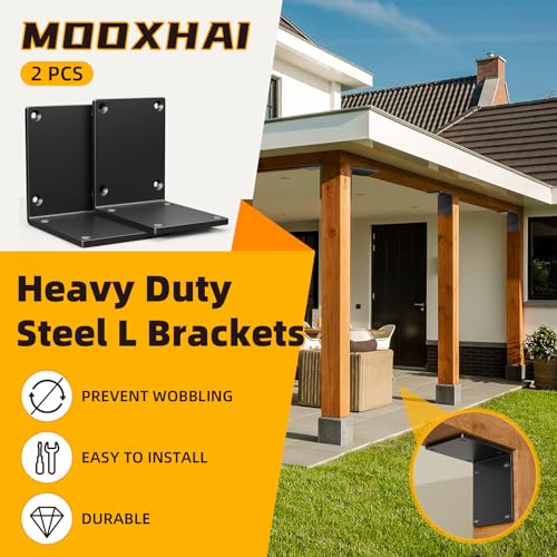 2 Pack 8x8x6 Heavy Duty Corner L Brackets for Wood, 1/4 Inch Steel