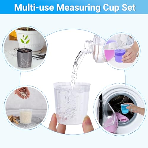 Gartful Resin Mixing Cups and Sticks, 70 Packs Epoxy Measuring Cups Kit - 20PCS 200ml Disposable Graduated Cups, 50PCS Wooden Stir Sticks for Mixing Paint, Stain, Epoxy, Resin - color: Clear cups+wooden stick, size: 200ml