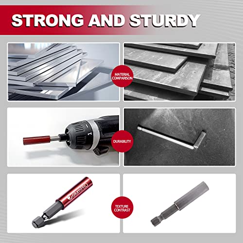 6PCS Strong Magnetic Drill Bit Extension Holder for Impact Driver,1/4" Hex Shank S2 Steel Magnetic Screwdriver Extension,Straight Without Bending Drill Bit Extender,2, 4, 6-inch Extensions