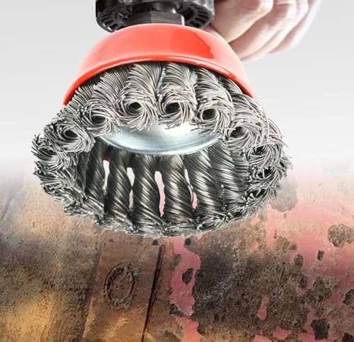 AAIN 60PCS 3 inch Wire Wheel Brush Twisted Knotted Cup Brush for Grinders - size: 60 pack, style: 3 Inch Knotted Cup Brush