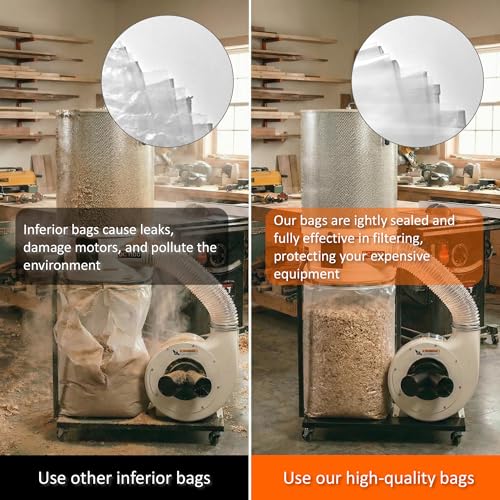 6-Pack Dust Collector Bags 31 x 43 Inch 20" Dia 6 Mil Thk(709563)