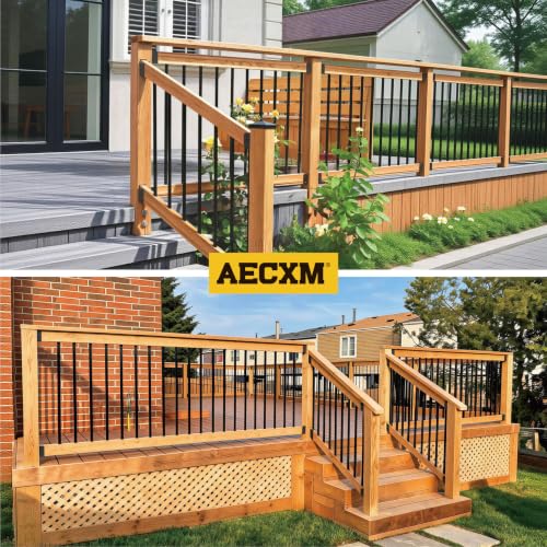 AECXM 201 Stainless Steel 2" x 4" (1 ½" x 3 ½" Actual) Deck Railing 27.5° Stair Connectors, for Deck Railing Stair Handrail Connection Installation Deck Railing Bracket (4 Pair-Black) - size: Angle 27.5°