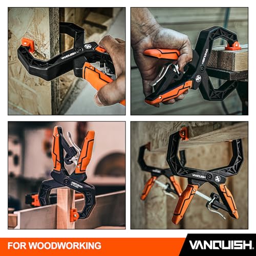 VANQUISH 2-Pack 2 Inch Quick-Release Ratcheting Wood Clamps for Woodworking, Professional Hand Clamps, Ergonomic Handles, 55 LBS Clamping Force, 3607-2 - size: 2-Inch Jaw Opening, 2 Pack