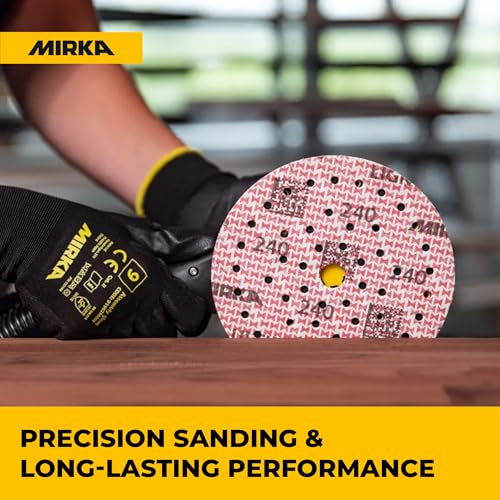 Mirka Ultimax Ligno 6 Inch 80 Grit Wood Sanding Discs Hook & Loop, 50 Pack - style: 80 Grit
