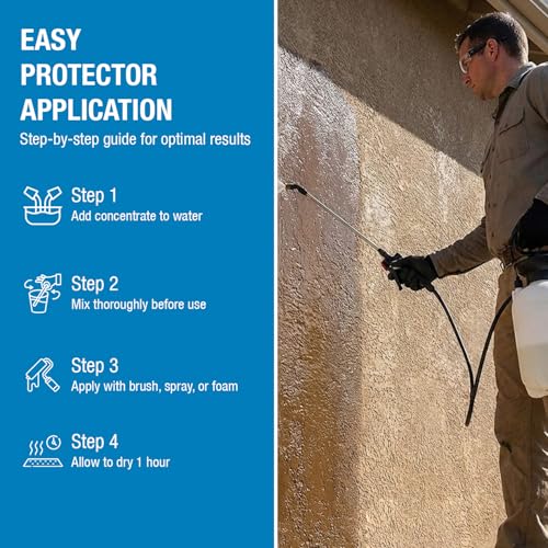 Rain Guard Water Sealers - Stucco Sealer - Penetrating Water Repellent Protection For All Porous Stucco Surfaces - Water-Based Silane/Siloxane Sealant - Clear Natural Finish - Concentrate Makes 1 Gal - style: 32 fl oz (makes 1 Gallon)