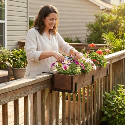 Window Box Brackets Adjustable for Deck Railing