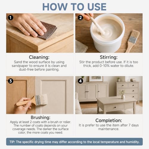 Matte Wood Furniture Paint, Glacier Gray, 32 Fl Oz with Tools - color: Glacier Gray, size: 32 Fl Oz (Pack of 1)