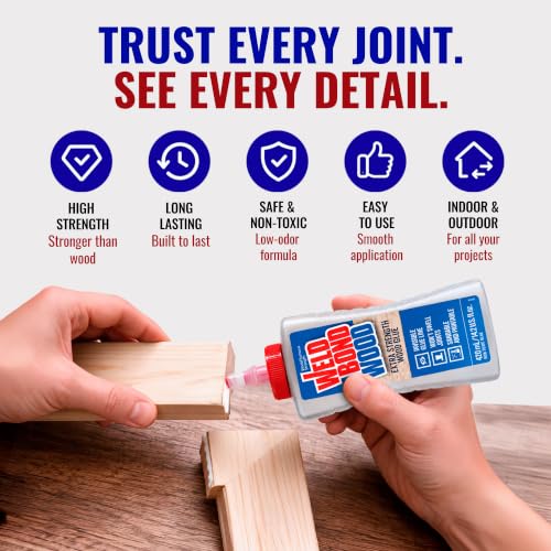 Weldbond Extra Strength Wood Glue for Woodworking, Furniture Repair & DIY Projects - Non-Toxic, Invisible Line, Sandable & Paintable, Heavy Duty Wood Glue for Furniture & Carpentry - 14.2 oz, 2 Pack - size: 2 Pack