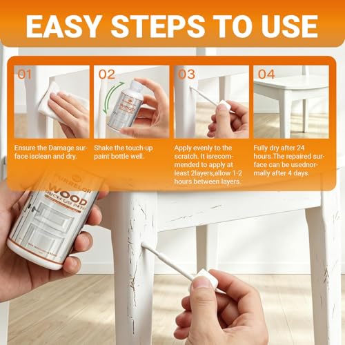 White Wood Touch Up Paint Pen 2.5oz /50ml Cabinets Furniture Repair Paint - color: White
