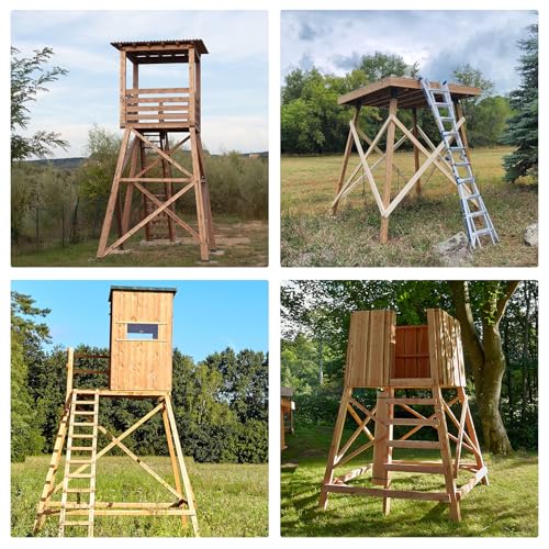 Outdoor 4"x4" Compound Angle Brackets,Deer Stand Brackets for Deer Stand, Hunting Blinds and Tree Houses - color: Black