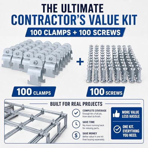Landhoow 100 Pcs Emt Pipe Universal Strut Clamps Strut Channel Accessory Electro Galvanized Conduit Clamp with Bolt and Nut, Rigid Pipe Tool (3/4 Inch) - color: Silver, size: 3/4 Inch