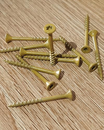 #10 x 4 Inch Deck Screws - 75 Pcs, Exterior Wood Screws, Carbon Steel Star Drive, Coarse Threads, Anti-Corrosion, Tan Coated, Rust-Resistant for Decks, Fences, and Outdoor Projects | by IMSCREWS - size: #10 x 4"
