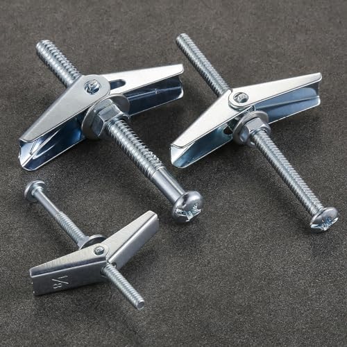 Wensilon (30 pcs) 1/4" Heavy Duty Drywall Anchors and Screws,Toggle Bolts and Wing Nuts Set, Hollow Drywall Anchors Bolts Screws Assortment Kit for Hanging Lamps Heavy Items - size: 1/4" (30 pcs)