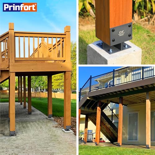 Stainless Steel 8"x8"(Actual 7.5"x7.5") Post Base Bracket Concrete, Dry Set Concrete Post Anchor Bracket Heavy Duty 2Pack - size: 8"-Dry Set