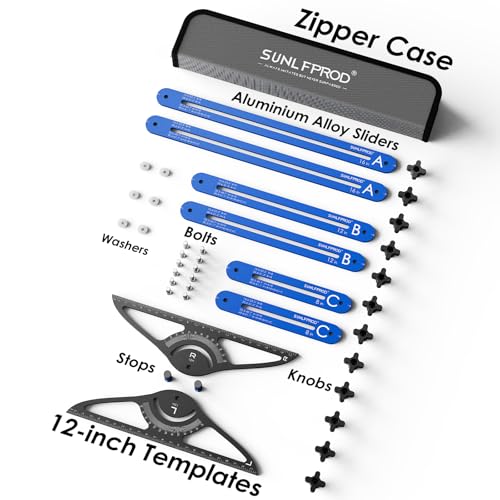 Stair Tread Template Tool - Dual Solid Nut Locking Stair Tread Tool Jig - color: Blue-Gray