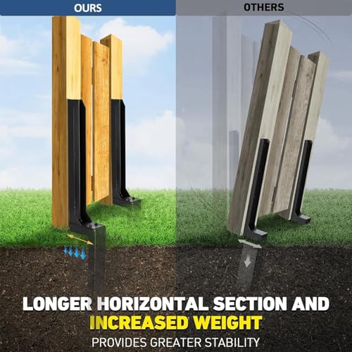 2 Pcs Fence Post Repair Kit Angle Metal Sturdy Ground Stakes