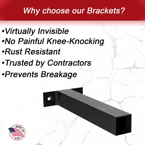 Square Free Floating Shelf Bracket – Heavy Duty Hidden Shelf Support Brackets for Floating Wood Planks–Invisible Flush-Mount Hardware for DIY Rustic & Modern Shelving (Square Peg-5 inches) - size: 5 Inches