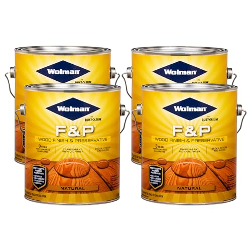 Wolman Natural F&P Oil-Based Wood Finish and Preservative - color: Natural, size: Gallon (Pack of 4)