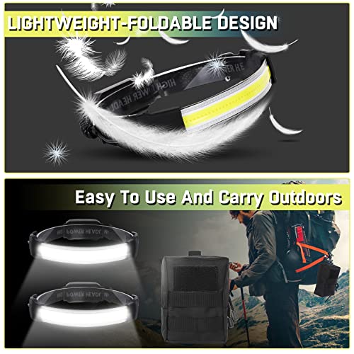 Headlamp Rechargeable,Ultra Bright Upgrade 1500 Lumens 6 Modes Head Lamp Led Rechargeable with Taillight(Individual Control),230°Wide Beam Waterproof Headlamps for Adults Outdoor Camping Running - color: Black