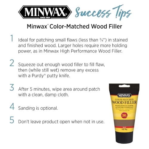 Minwax Color-Matched Wood Filler, Natural, 6 oz - color: Natural, size: 6 oz.