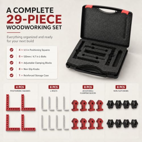 Neddie 90 Degree Corner Clamps for Woodworking, 4-Pack 5.5-Inch Squares