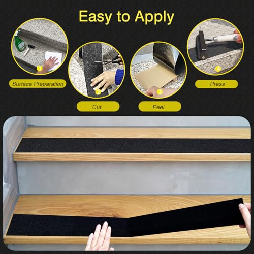 S&X Anti Slip Tape 4in x 60ft Grip Tape for Stairs, Ramps & Decks, Black - color: Black, size: 4" X 60'