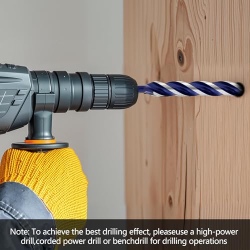 1-1/2 Inch Auger Drill Bit for Wood, 12" Long Carbon Steel Quick Change Hex Shank Wood Drill Bit for Hardwood, Softwood and Plastic (Blue) - size: 1-1/2" x 12"