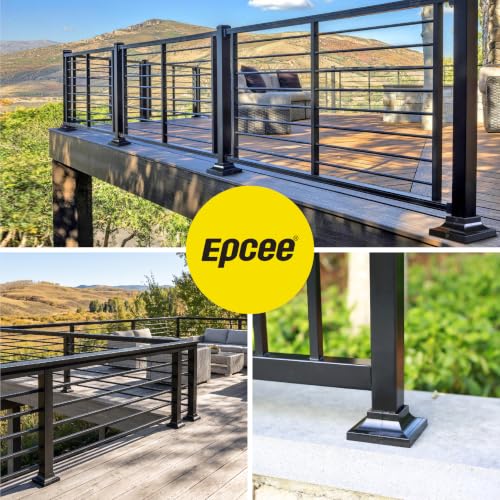 1pcs Post 2" Aluminum Deck Post Base Cover, Post Skirt, Handrail, Stair, Porch, Deck Railing Base Brackets Covers (Black) - color: Black, size: Post 2"x 2" Base 4.5"x4.5"