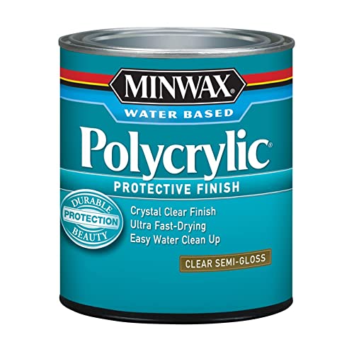 Minwax Polycrylic Protective Finish, Clear Gloss, Clear, 1/2 Pint, 244444444