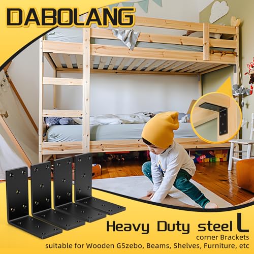 4 Pcs 5X 5 Heavy Duty L Brackets for Wood,90 Degree Angle Bracket,Thick6mm - color: 6mm- 4 PCS