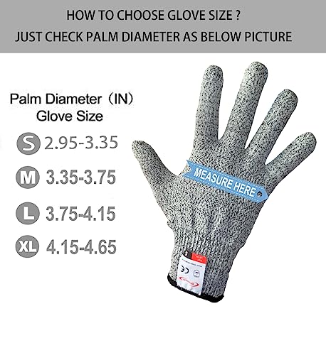 Cutting Gloves, 2 Pairs of Cut Resistant Gloves Food Grade, Cut Resistant Gloves for Kitchen, Oyster Shucking, Fish Fillet Processing, Carving Wood and Gardening(Medium-Grey) - color: Gray, size: Medium (Pack of 4)
