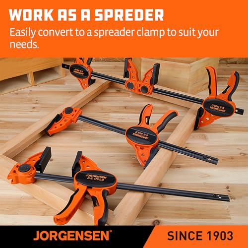 Jorgensen 24" E-Z Hold Medium-Duty Bar Clamps, 400 lbs Load Limit, 2-Pack - size: 24 Inch